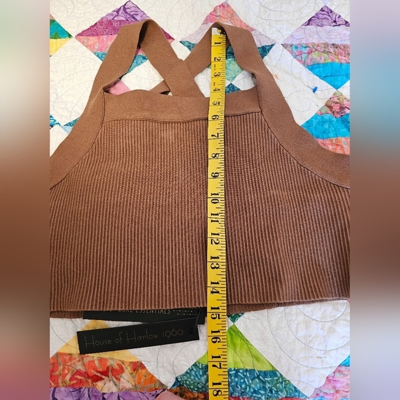 House of Harlow 1960 Brown Cross Back Crop Top Women's Size XL NWT - Picture 4 of 11